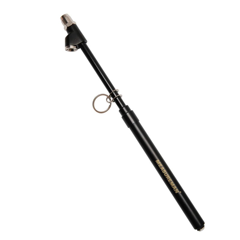 MEASUREMAN Heavy Duty Dual Head Truck Tire Gauge, Solid Brass Body, Black Painting, Aluminum Slide, with Hook, Range 10-150psi/kpa - Image 1